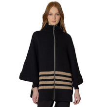 Load image into Gallery viewer, Black Stripe Zipper Kimono
