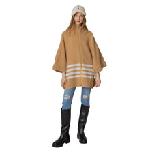 Load image into Gallery viewer, Camel Stripe Zipper Kimono
