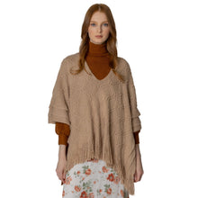 Load image into Gallery viewer, Beige Crochet Poncho
