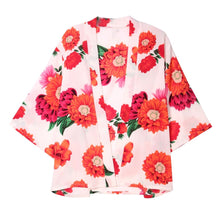 Load image into Gallery viewer, White Pink Flower Kimono
