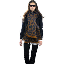 Load image into Gallery viewer, Navy Leopard Reversible Cozy Scarf
