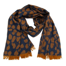 Load image into Gallery viewer, Navy Leopard Reversible Cozy Scarf
