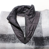 Fringe Poncho Poly Black Plaid Long Zip for Women