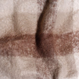 Fringe Poncho Poly Brown Plaid Long Zip for Women