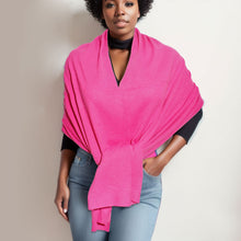 Load image into Gallery viewer, Scarf Poncho Acrylic Pink Convrtble Wrap for Women
