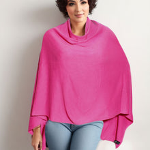 Load image into Gallery viewer, Scarf Poncho Acrylic Pink Convrtble Wrap for Women

