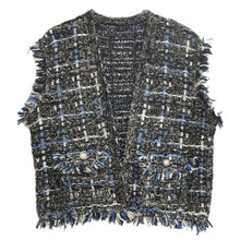 Load image into Gallery viewer, Vest Plaid Tweed Black Vest for Women

