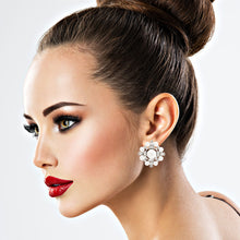 Load image into Gallery viewer, Silver Pearl Baguette Studs
