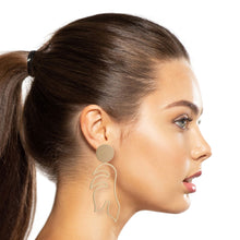Load image into Gallery viewer, Matte Gold Metal Leaf Earrings
