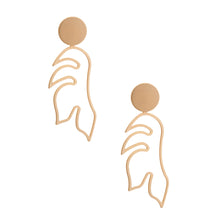 Load image into Gallery viewer, Matte Gold Metal Leaf Earrings
