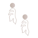 Matte Silver Metal Leaf Earrings