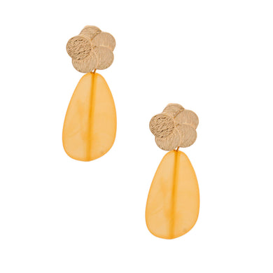 Gold and Yellow Resin Earrings
