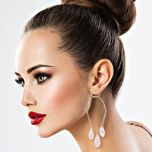 Load image into Gallery viewer, Clear Bead Drape Ring Earrings
