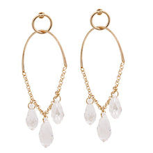 Load image into Gallery viewer, Clear Bead Drape Ring Earrings
