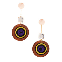 Load image into Gallery viewer, Embroidered Wood Earrings
