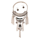 Burnished Silver Black Necklace