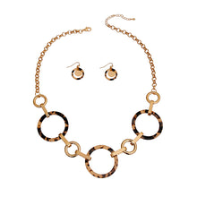 Load image into Gallery viewer, Gold Round Link Tortoiseshell Necklace Set
