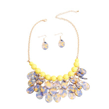 Load image into Gallery viewer, Yellow Bead Teardrop Bib Necklace
