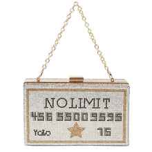 Load image into Gallery viewer, Silver No Limit Card Bling Clutch
