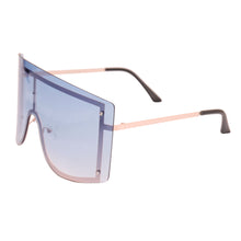 Load image into Gallery viewer, Blue Designer Shield Sunglasses

