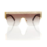 Sunglasses Shield Pave Brown Eyewear for Women