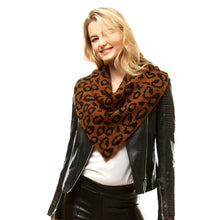 Load image into Gallery viewer, Brown Leopard Triangle Tube Scarf
