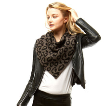 Load image into Gallery viewer, Gray Leopard Triangle Tube Scarf
