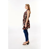 Black Floral Vest Cover Up