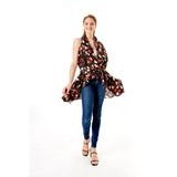 Black Floral Vest Cover Up