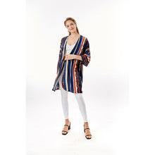 Load image into Gallery viewer, Navy Stripe Designer Horsebit Cover Up
