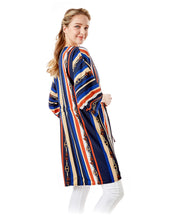 Load image into Gallery viewer, Navy Stripe Designer Horsebit Cover Up
