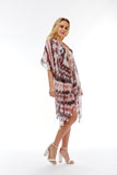 Black and Pink Tie Dye Beach Cover Up