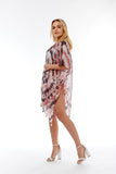Black and Pink Tie Dye Beach Cover Up