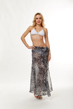 Gray Leopard Sarong Beach Skirt
