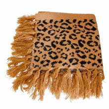 Load image into Gallery viewer, Beige Leopard Eyelash Poncho
