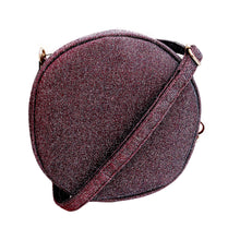 Load image into Gallery viewer, Purple Metallic Glitter Circle Crossbody
