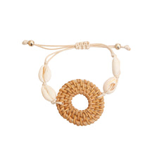 Load image into Gallery viewer, Brown Woven Ring Shell Bracelet
