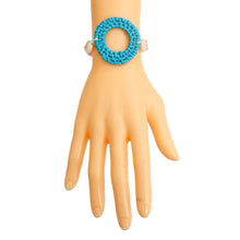 Load image into Gallery viewer, Turquoise Woven Shell Bracelet
