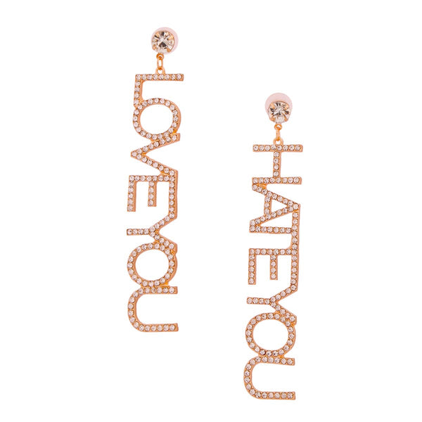 Gold Love You Hate You Earrings