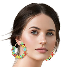 Load image into Gallery viewer, Multi Color Daisy Covered Hoops
