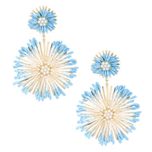 Load image into Gallery viewer, Dangle Blue Wildflower Large Earrings for Women
