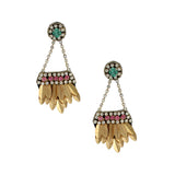 Rhinestone Hanging Leaves Earrings