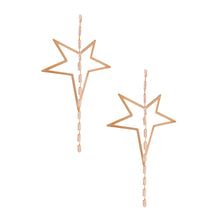 Load image into Gallery viewer, Gold Star Crystal Baguette Earrings
