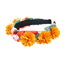 Load image into Gallery viewer, Mustard Flower White Headband
