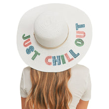Load image into Gallery viewer, JUST CHILL OUT White Floppy Hat
