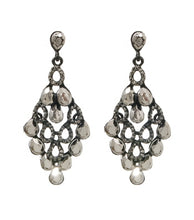 Load image into Gallery viewer, Metal with Stone Drop Earrings
