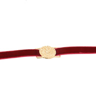 Load image into Gallery viewer, Gold Lion Velvet Choker
