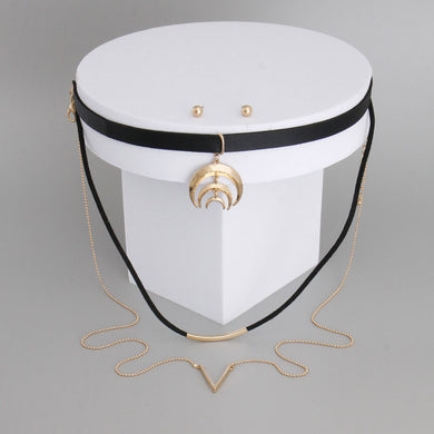Suede Long Choker
