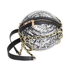 Load image into Gallery viewer, Black and White Graffiti Basketball Bag
