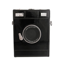 Cargar imagen en el visor de la galería, Shiny Black Camera Handbag
